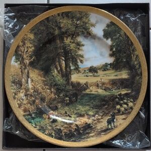 Vintage Gold-Trim Scenic Decorative Plate - Wicklow Classic Art Collection